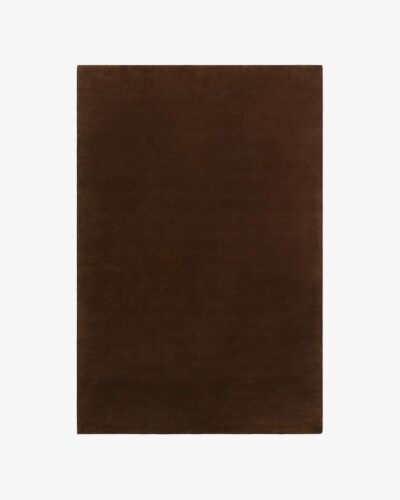 Luxury solid brown hand tufted wool area rug for living room in modern minimalist design