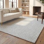 Beige Wool Area Rug for Living Room