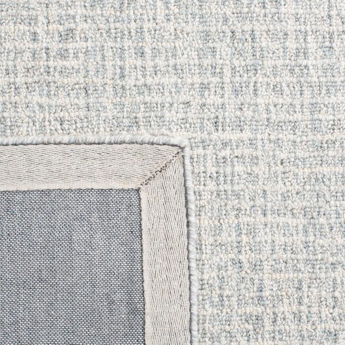 Textured Beige Wool Living Room Rug