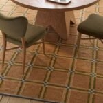 Tan Checkered Hand Tufted Wool Rug | Modern Wool Rug | Aarish Rugs - Image 3