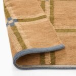 Tan Checkered Hand Tufted Wool Rug | Modern Wool Rug | Aarish Rugs - Image 8