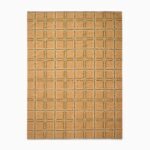 Tan Checkered Hand Tufted Wool Rug