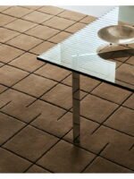 Brown Grid Hand Tufted Wool Rug