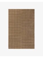 Brown Grid Pattern Wool Area Rug